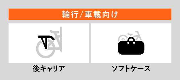 輪行/車載向け 後キャリア ソフトケース